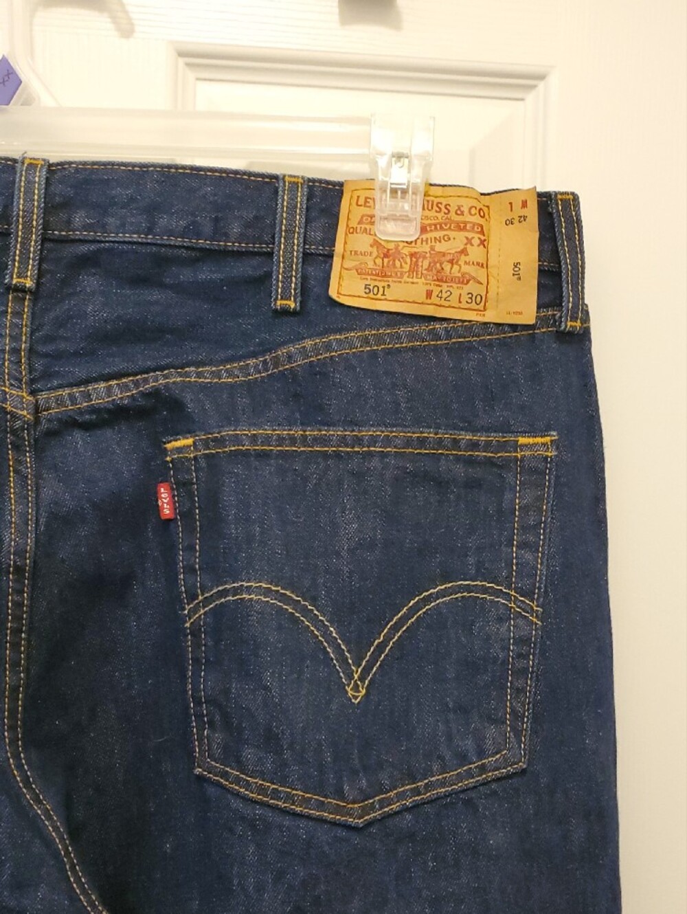Levi's 501 🌻 Dark Indigo Button-Fly Jeans W42 L30 NWOT